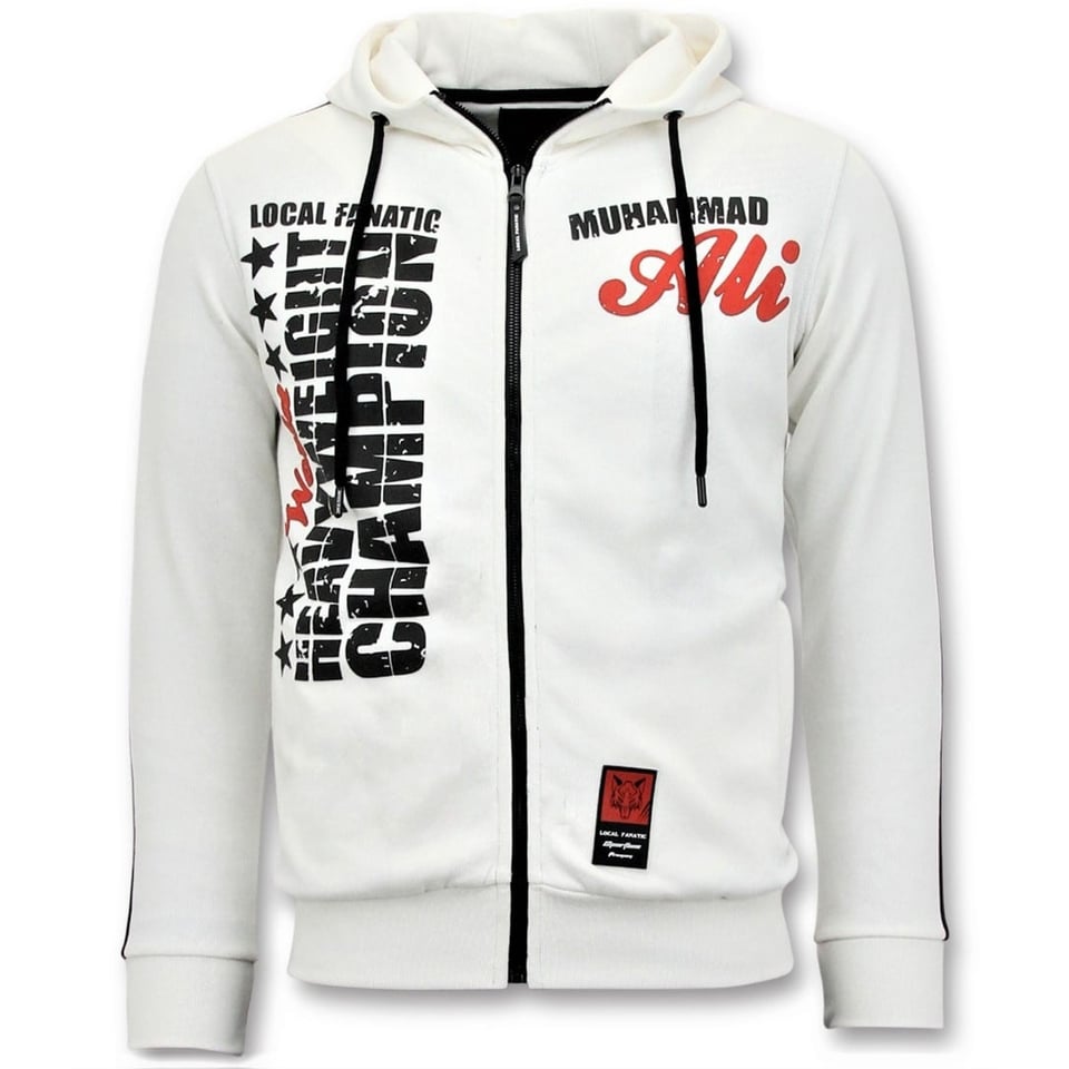 Exclusieve Trainingsvest Heren - Muhammad Ali Print - Wit