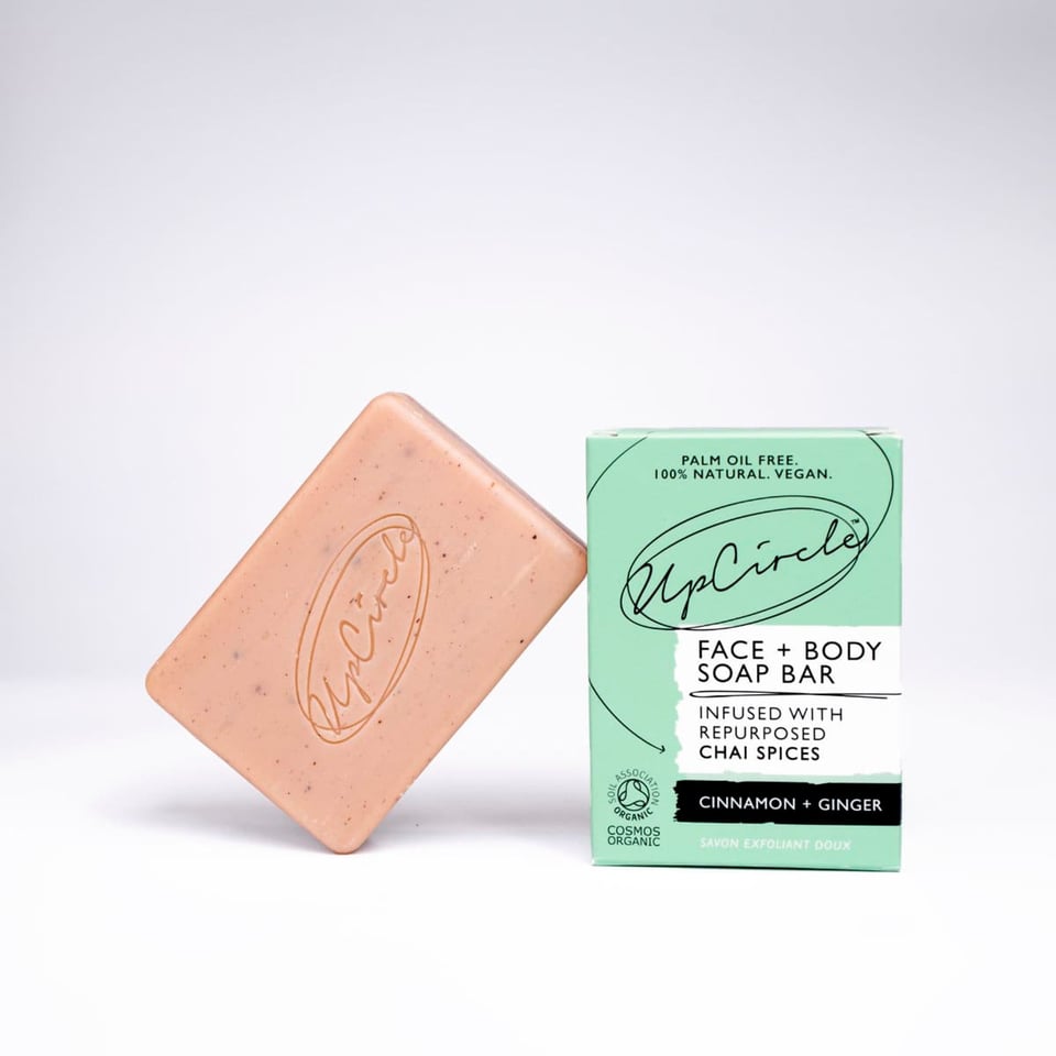 UpCircle Cinnamon & Ginger Soap Bar with Pink Clay for Sensitive Skin