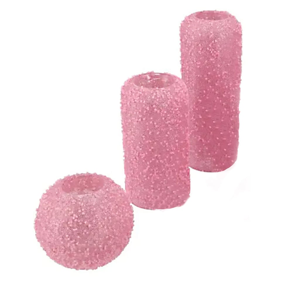 Waxinelichthouders Glitter Roze (Set/3) in 3 Kleuren