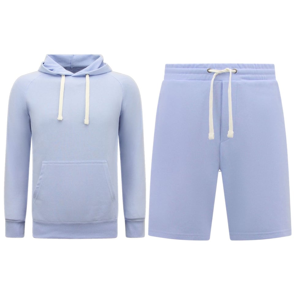 Hoodie Heren - Korte Joggingbroek Heren - SET - Licht Blauw
