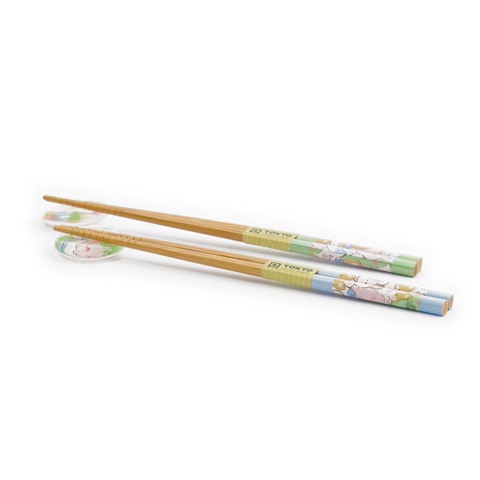 Eetstokjes Kawaii Dieren Met Opleggers Set 2 in Cadeau Doos
