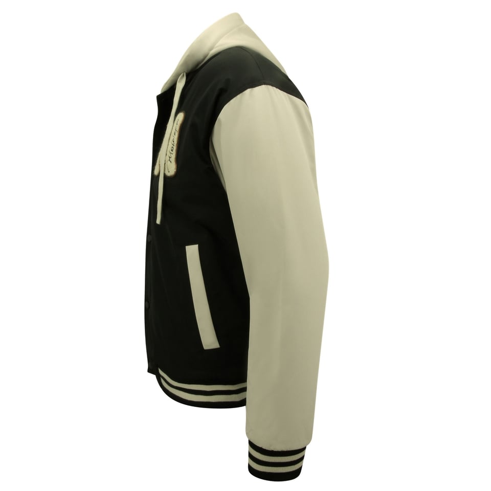 Baseball Jacket Classic Oversized Met Capuchon -8632- Zwart