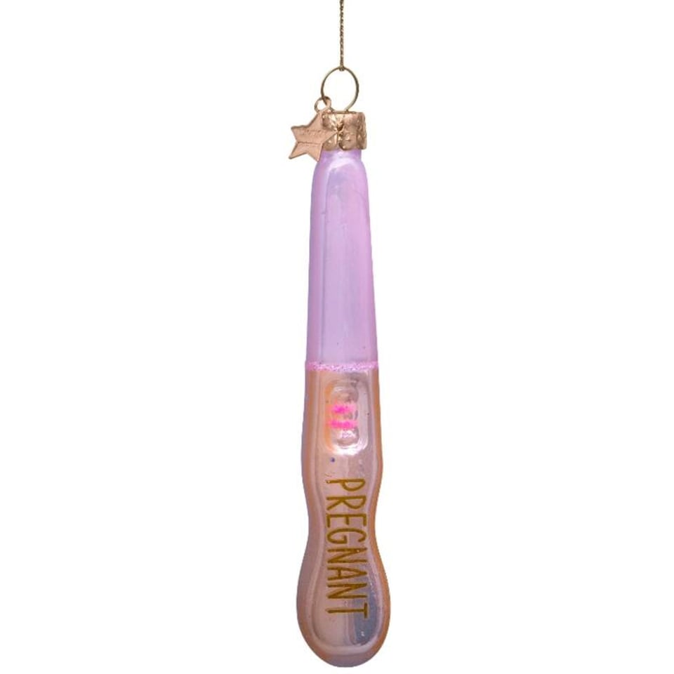 Vondels Kerstbal Roze Zwangerschapstest