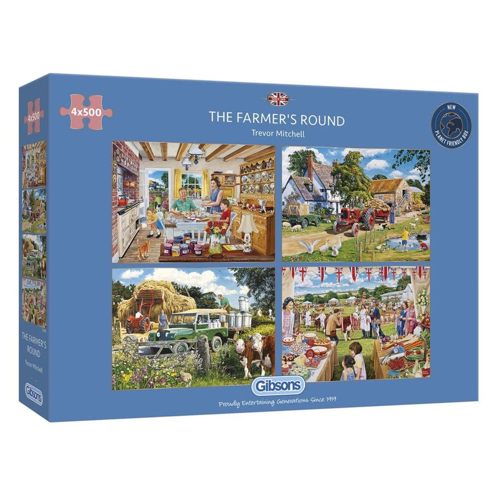 Gibsons Puzzle Trevor Mitchell The Farmer's Round 4 X 500 Pieces