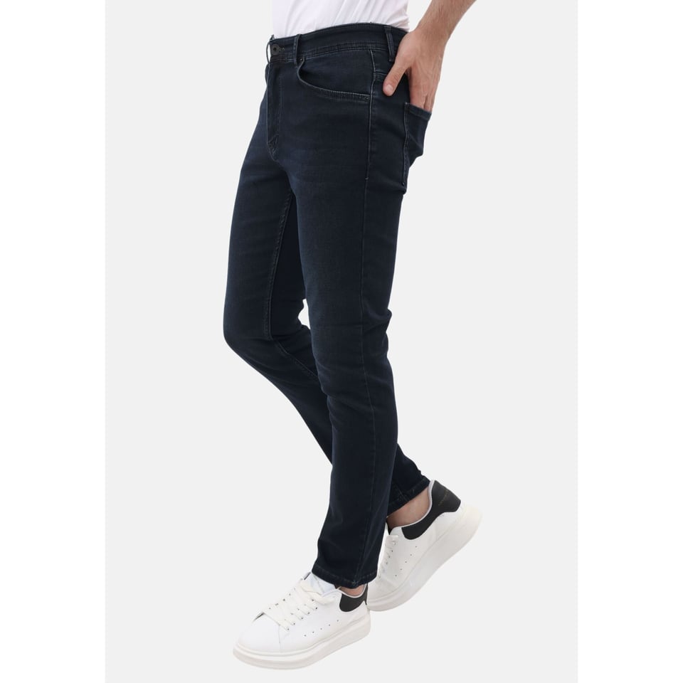 Spijkerbroek Heren Volwassenen - Heren Jeans Regular Fit Stretch - MM-R-14 - Donker Blauw