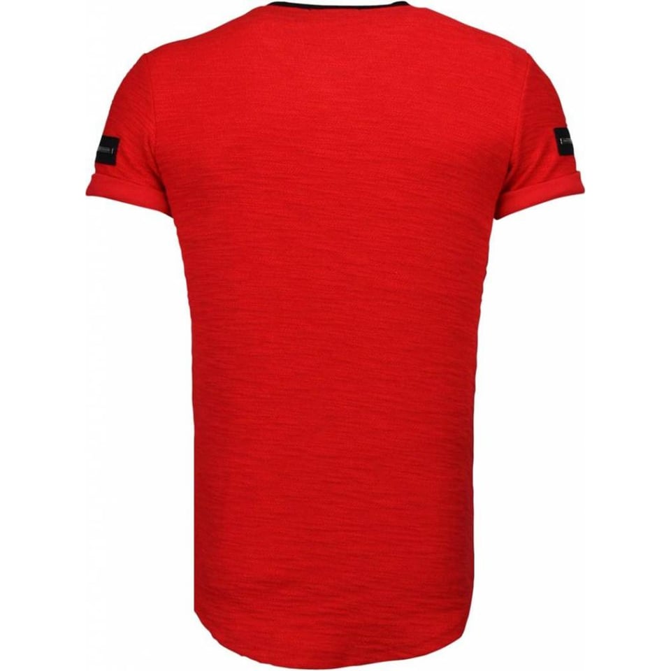 Exclusief Zipped Chest - T-Shirt - Rood