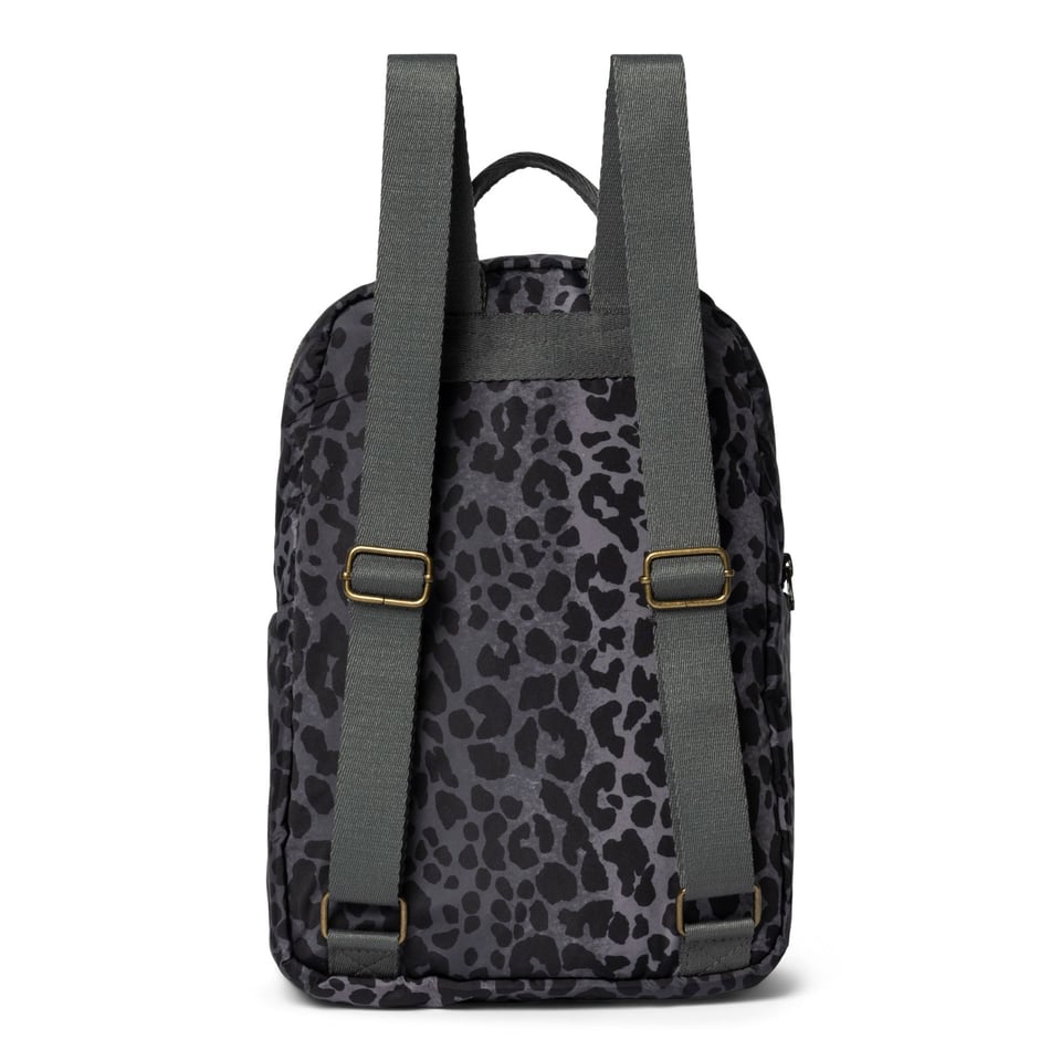 Antra Leopard Puffy Midi Backpack with Front Pocket