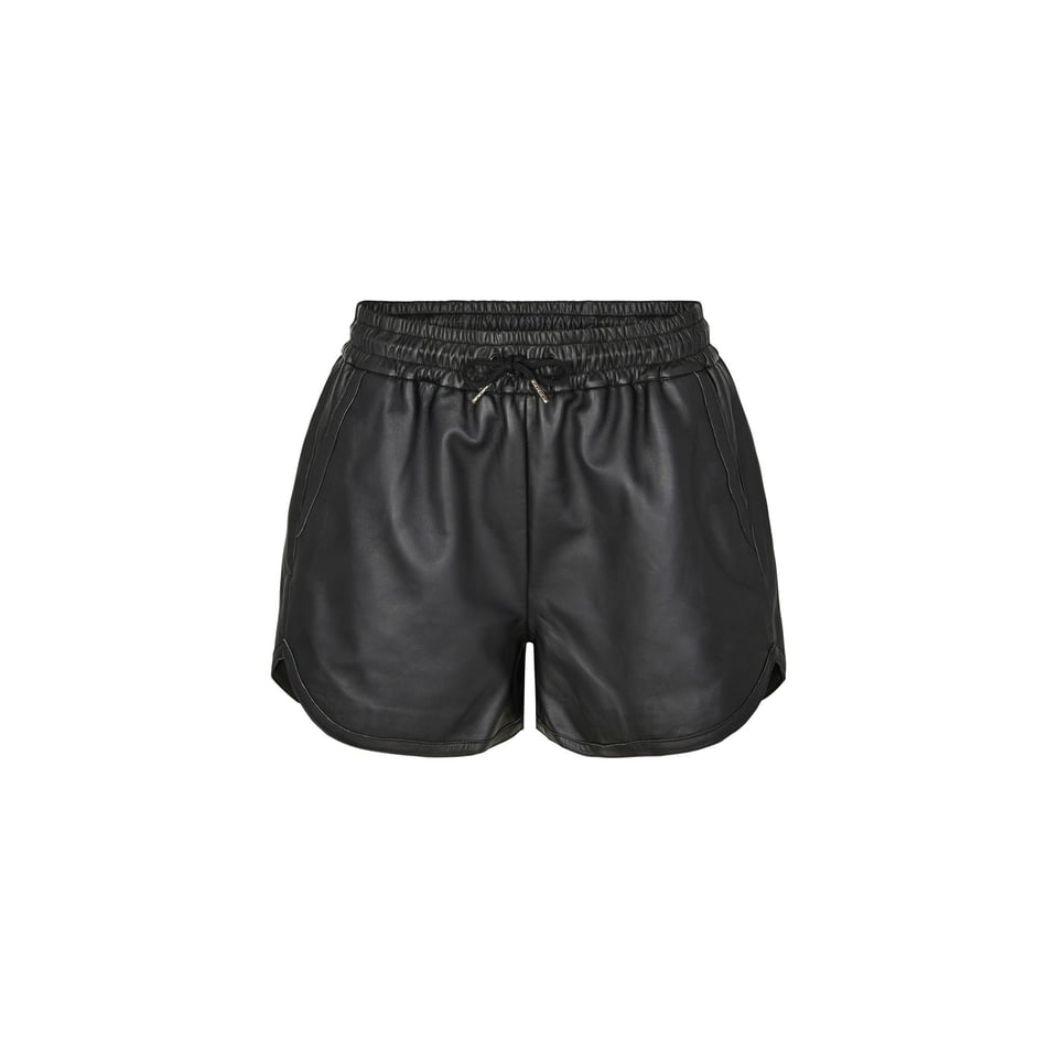 Co'Couture Phoebe Leather Crop Shorts - Black