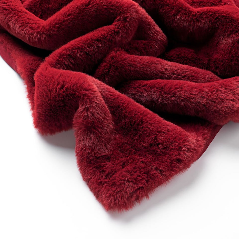 Plaid Zinzi Imitatie Bont 140x180cm Merlot Rood