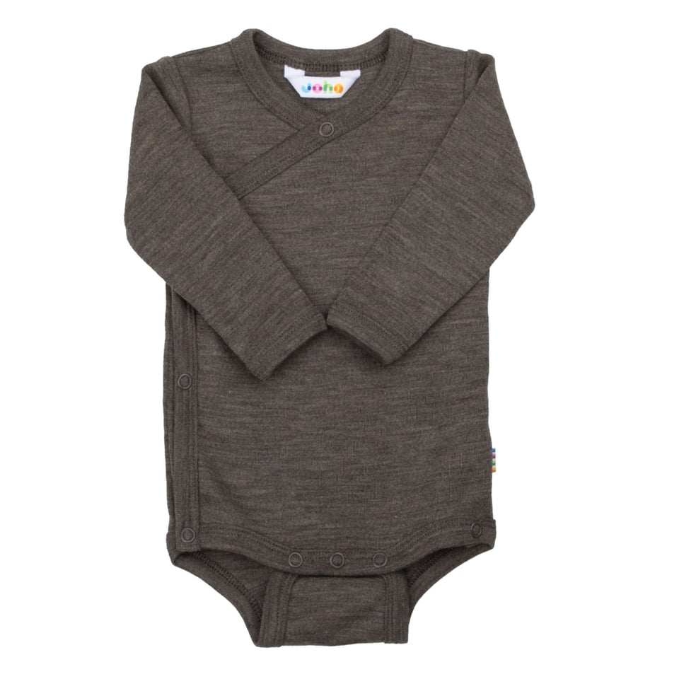 Merinowol Overslag Romper - Bruin (Joha)