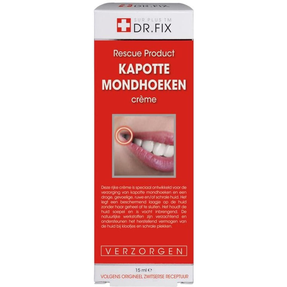 Dr. Fix Kapotte Mondhoeken Crème - 15 Ml - Mondhoeken Crème