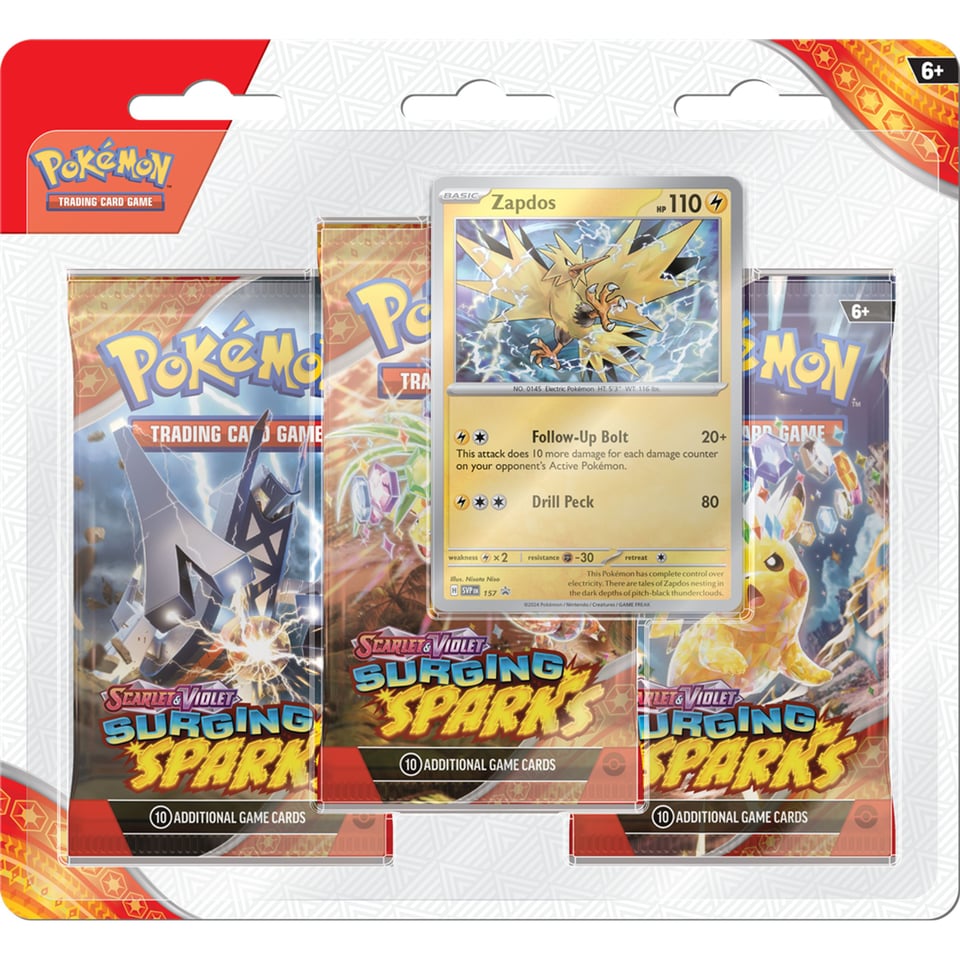 Pokémon Scarlet and Violet Surging Sparks 3 Boosters