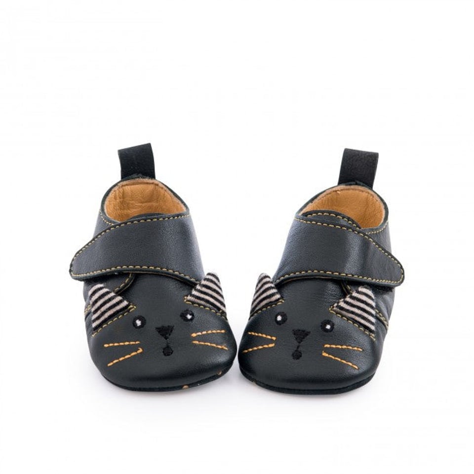 Moulinroty babyslofjes leer cat Les Moustaches