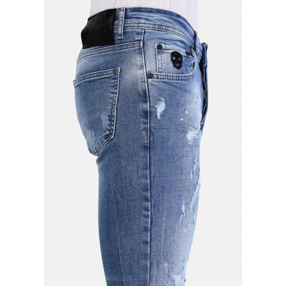 Lichtblauwe Jeans Heren Met Gaten - 1059 - Blauw