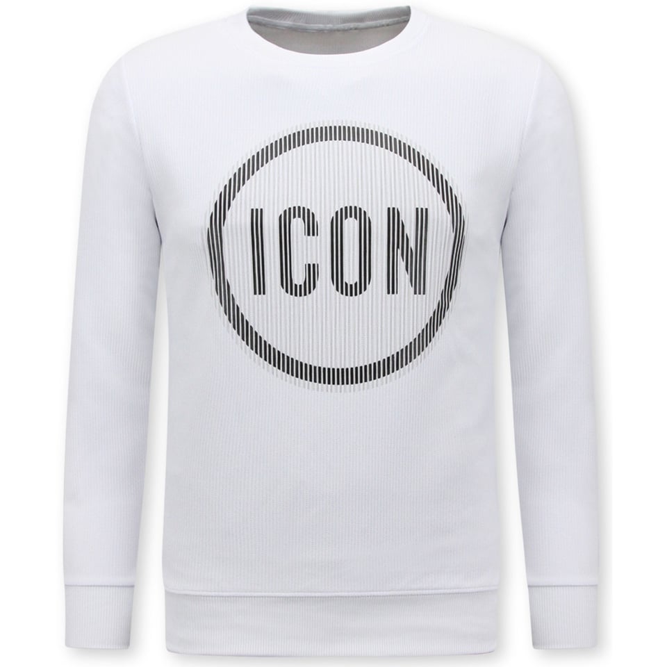 Heren Sweater ICON - Mannen Trui - Wit