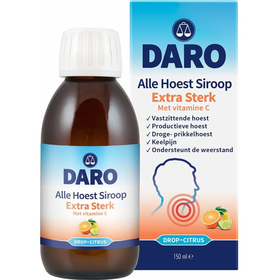 Daro Alle Hoest Siroop Extra Sterk Met Vitamine C 150 Ml
