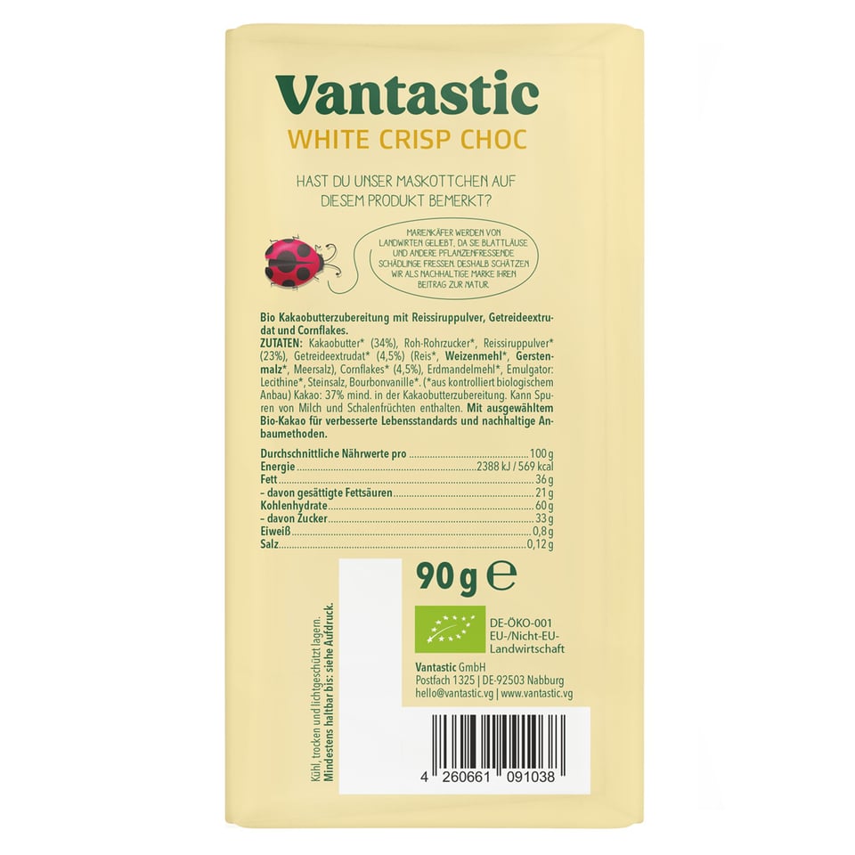 Vantastic White Crisp Choc, Bio, 90g