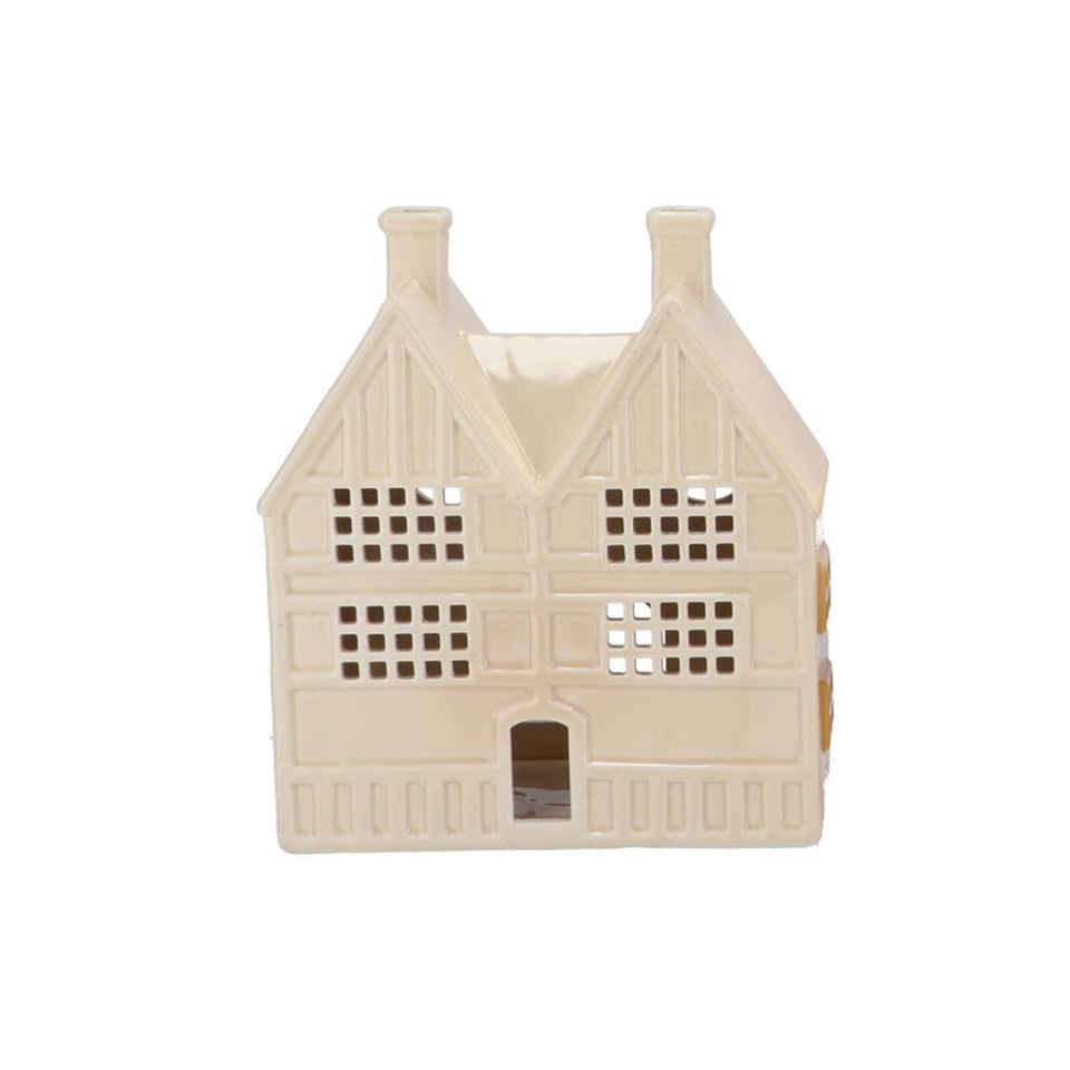 Waxinelicht Huisje Jolie Keramiek 18x21cm 3 Kleuren