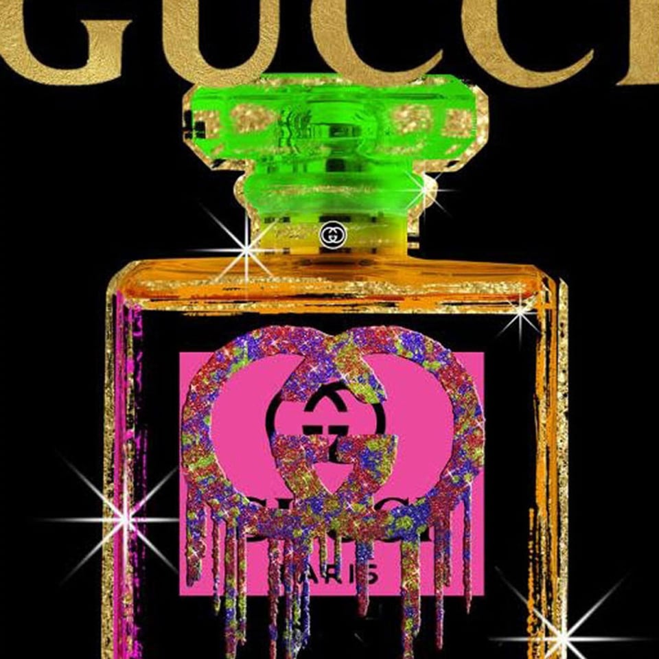 Glasschilderij Gucci Perfume Fluor 60x80cm