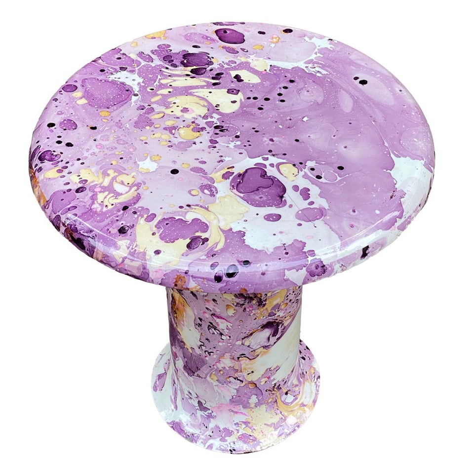 Bijzettafel Lila Multicolor Aluminium 55x55cm Emaille