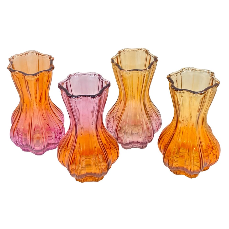 Vaas Knoflook Orange Mix Glas 13x20cm in 4 Tinten