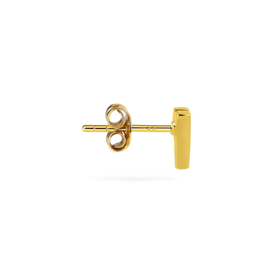 Gold Plated Stud Earring Letter p