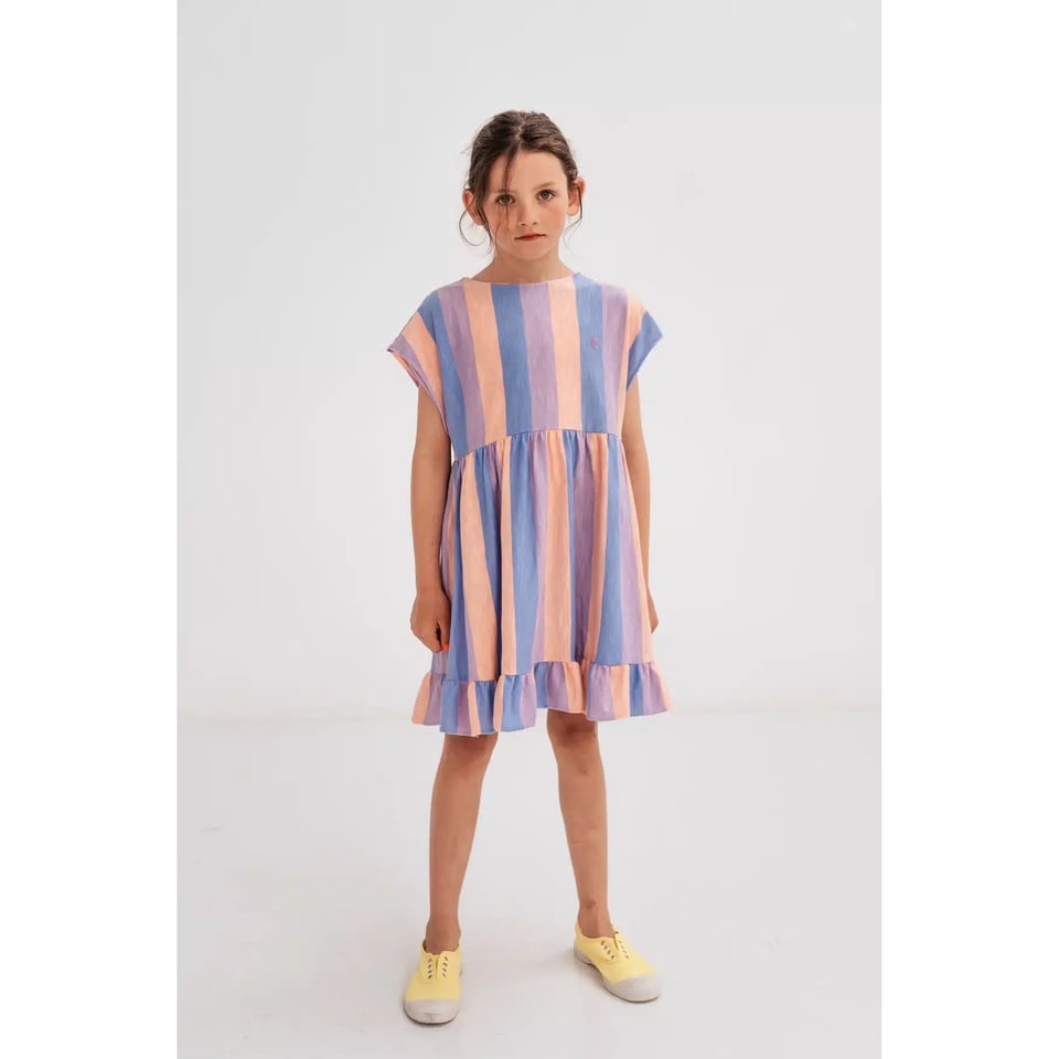 Repose Ams Simple Dress Tricolore Block Stripe