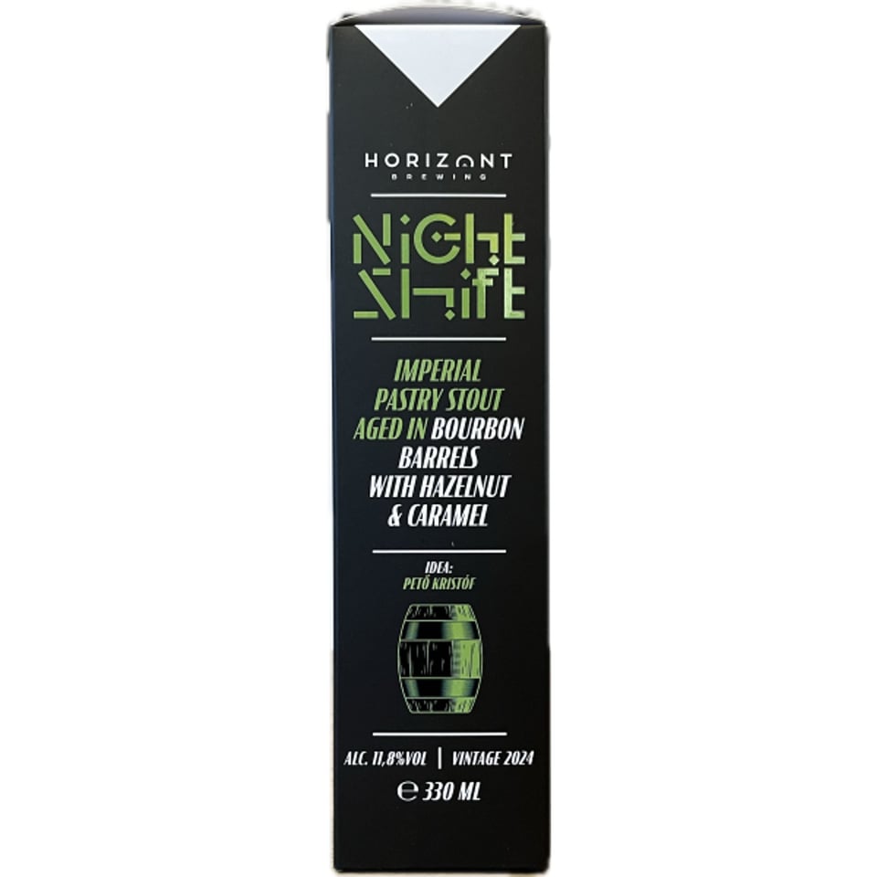 Horizont Brewing Night Shift Vintage 2024 Imperial Stout Aged in Bourbon Barrels With Hazelnut & Caramel 330ml