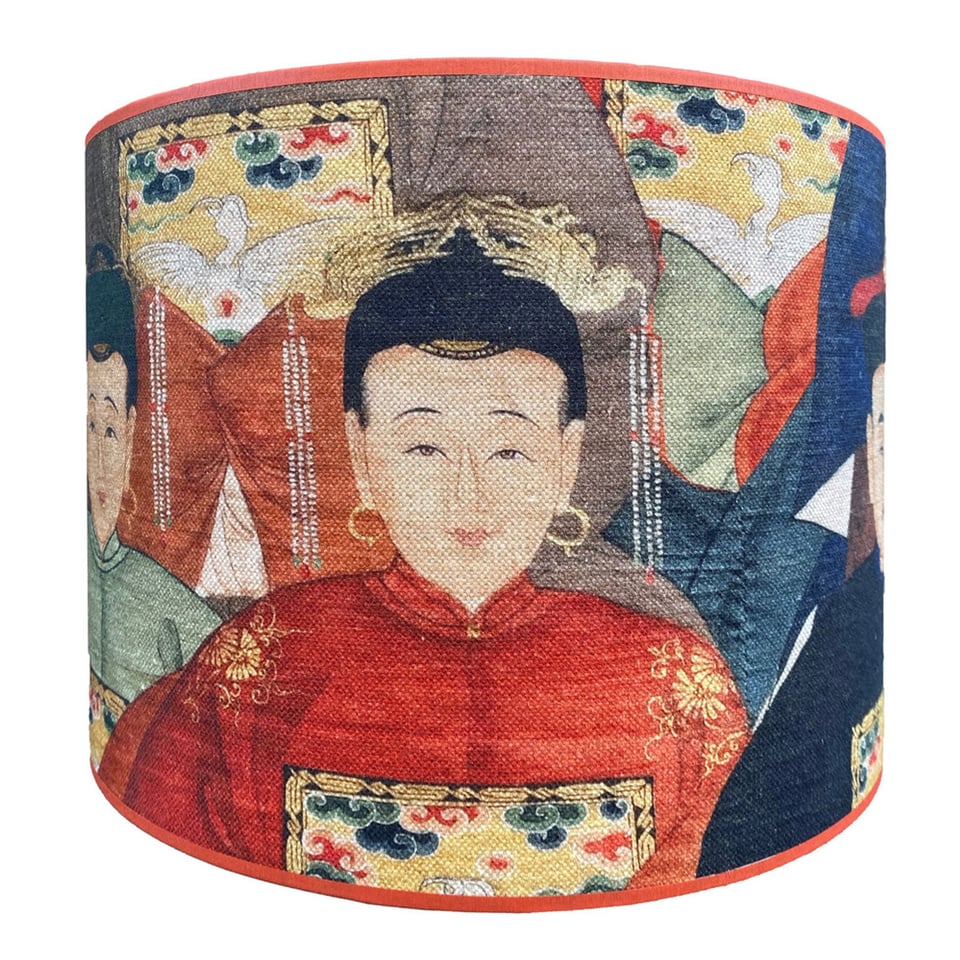 Lampenkap Chinese Multicolor 40x30cm Rode Bies