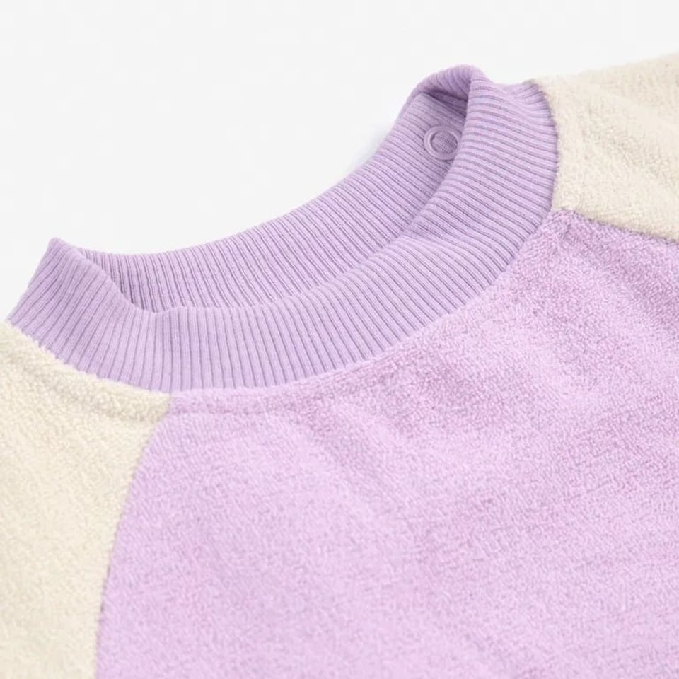 Bobo Choses Lila Color Block Terry Cloth Sweatshirt