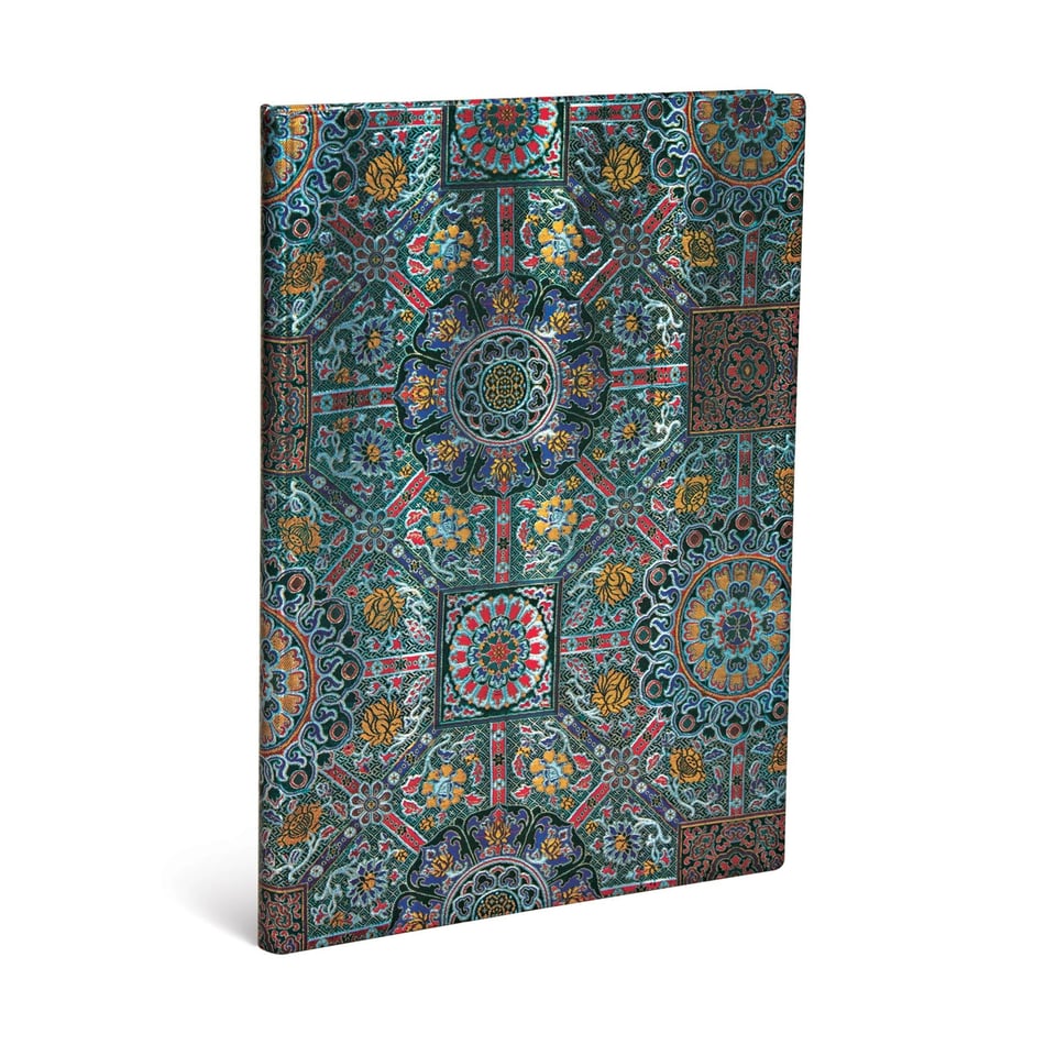 Paperblanks Notebook Grande Plain Padma - 21 x 30 cm / Greens, Red, Purple, Gold
