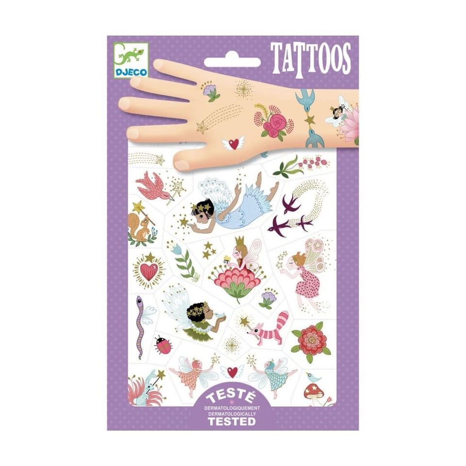 Djeco Body Art Tattoos Feeën en Bloemen 3+