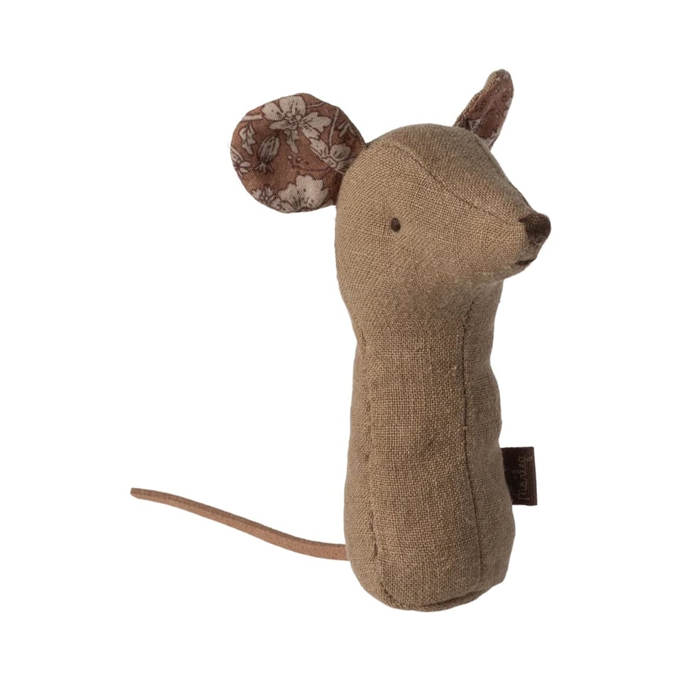 Maileg Lullaby Friends, Mouse Rattle - Light Umber