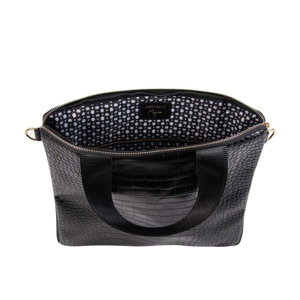 Vegan Crossover Bag Croc Black