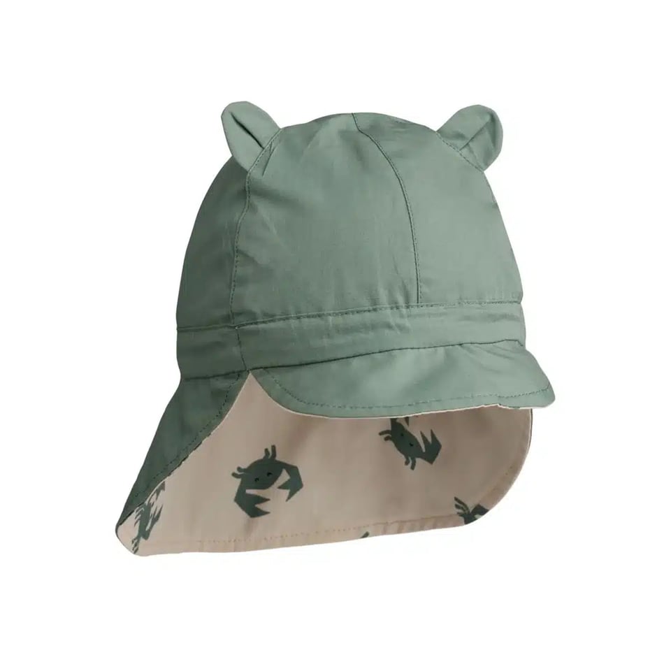 Liewood Gorm Reversible Sun Hat With Ears Crab Sandy