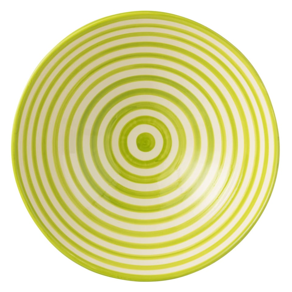 Fruit & Pasta Schaal Lebril Geel-Wit Keramiek 40x15cm Geglazuurd