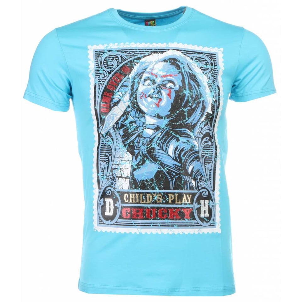 T-Shirt - Chucky Poster Print - Blauw