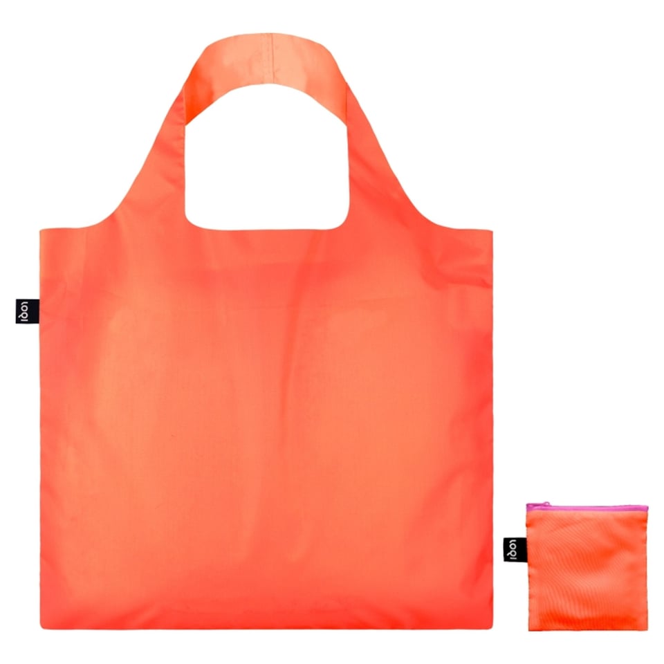 LOQI Opvouwbaar Tasje Gerecycled Neon Donker Oranje