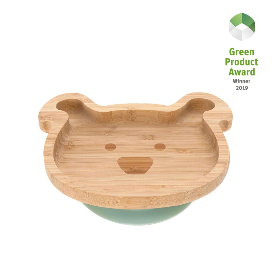 LÄSSIG Kids Plate Bamboowood with Suction Pad 