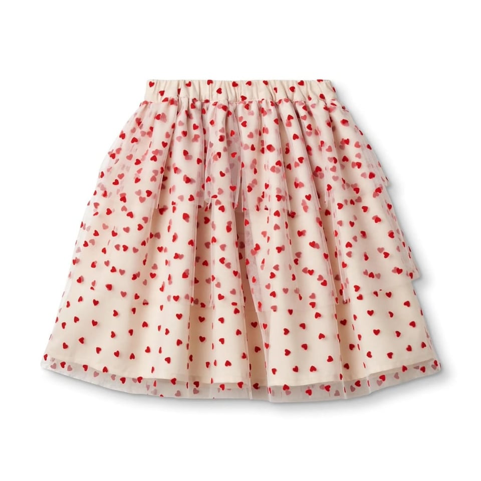 Fliink Tulle Heart Rok Sandshell/ Pompeian Red