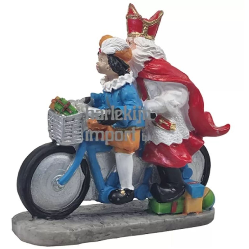 Polystone Sint en Roetveeg Piet Op De Fiets