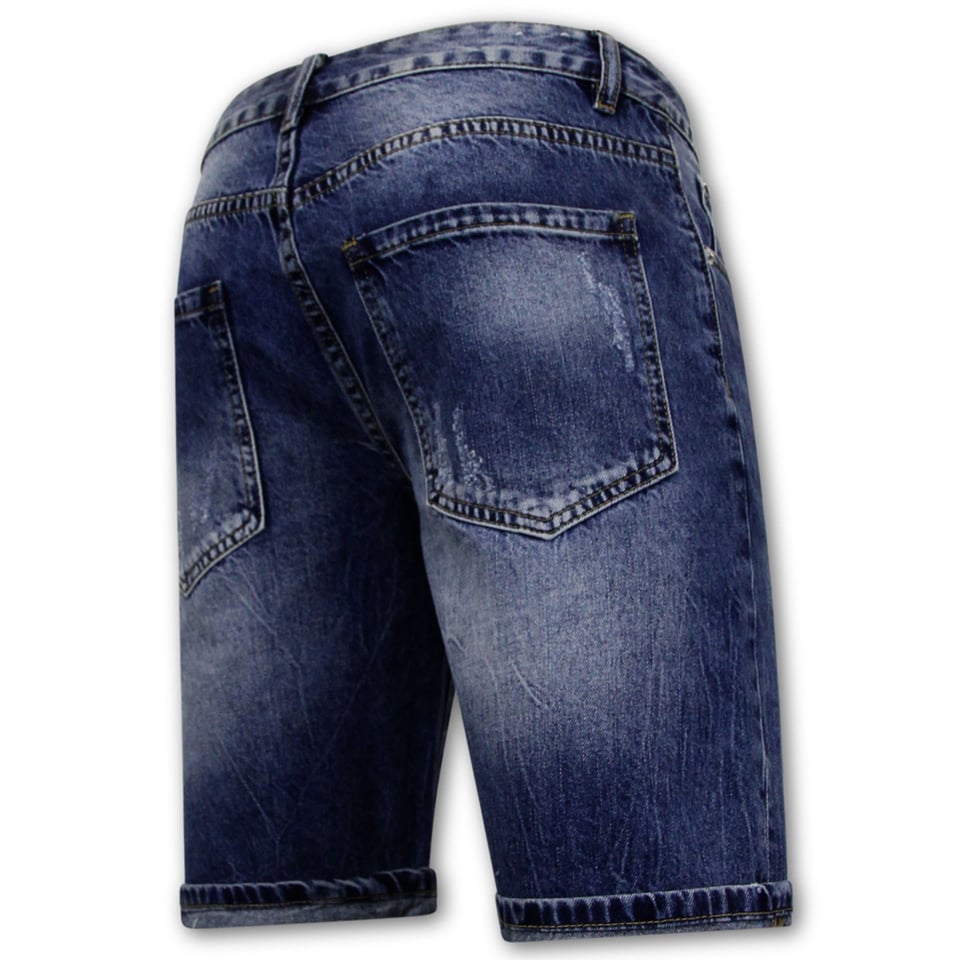 Slim Fit Korte Broek Heren - Denim Short - Blauw