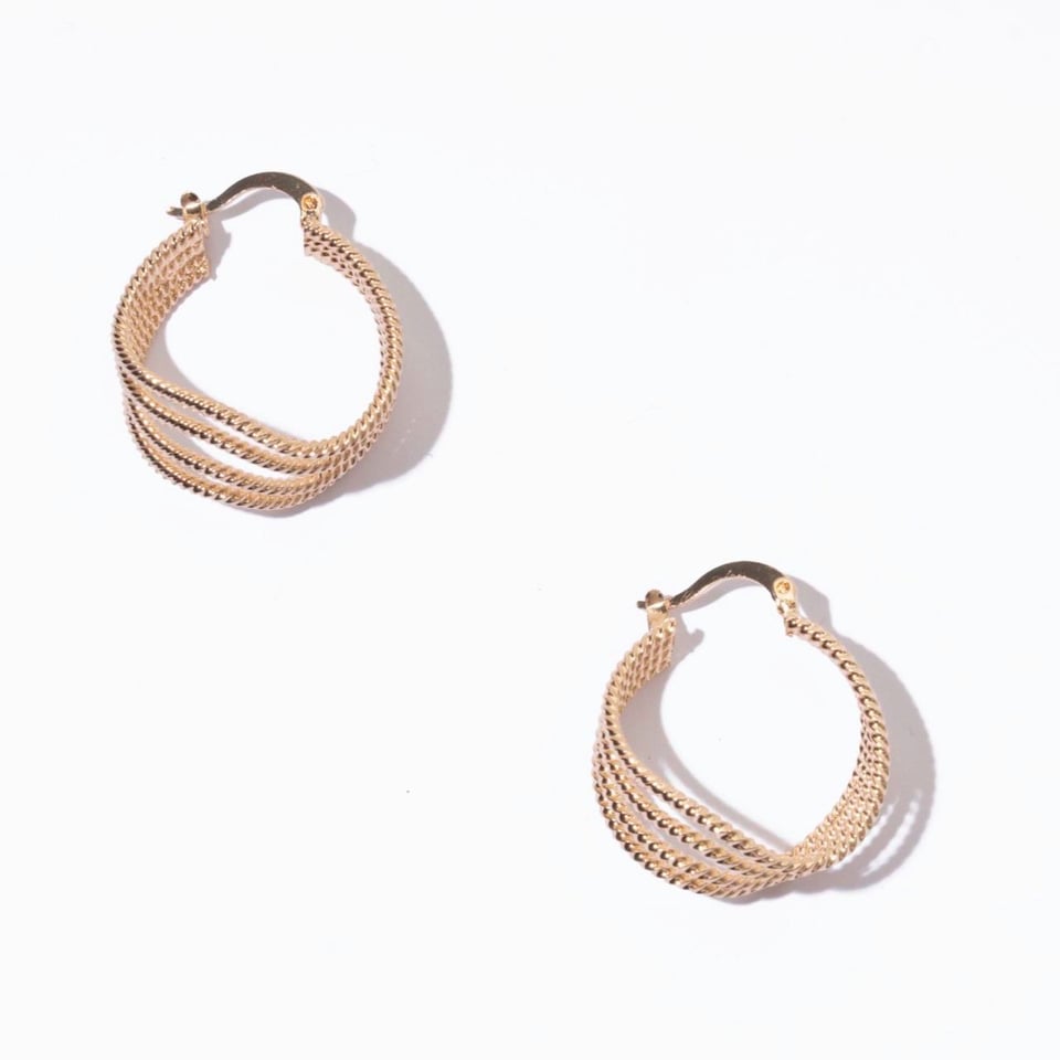 Earrings Curve - Gold Plated