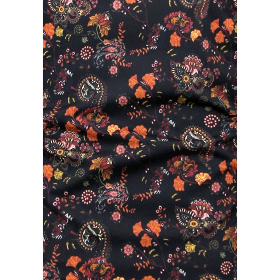 Luxe Heren Overhemd Bloemenprint - Slim Fit -3100 - Zwart