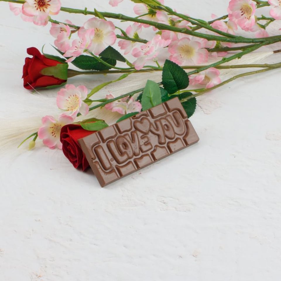 Chocolade Reep - I Love You 50 Gram - Moederdag Cadeau - Melk
