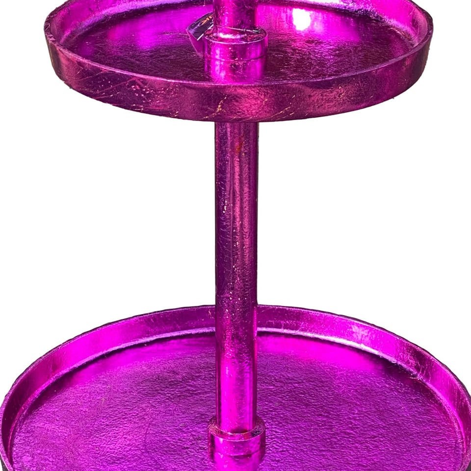 Etagère Fuchsia Metalic Metaal 35x62cm 2 Lagen