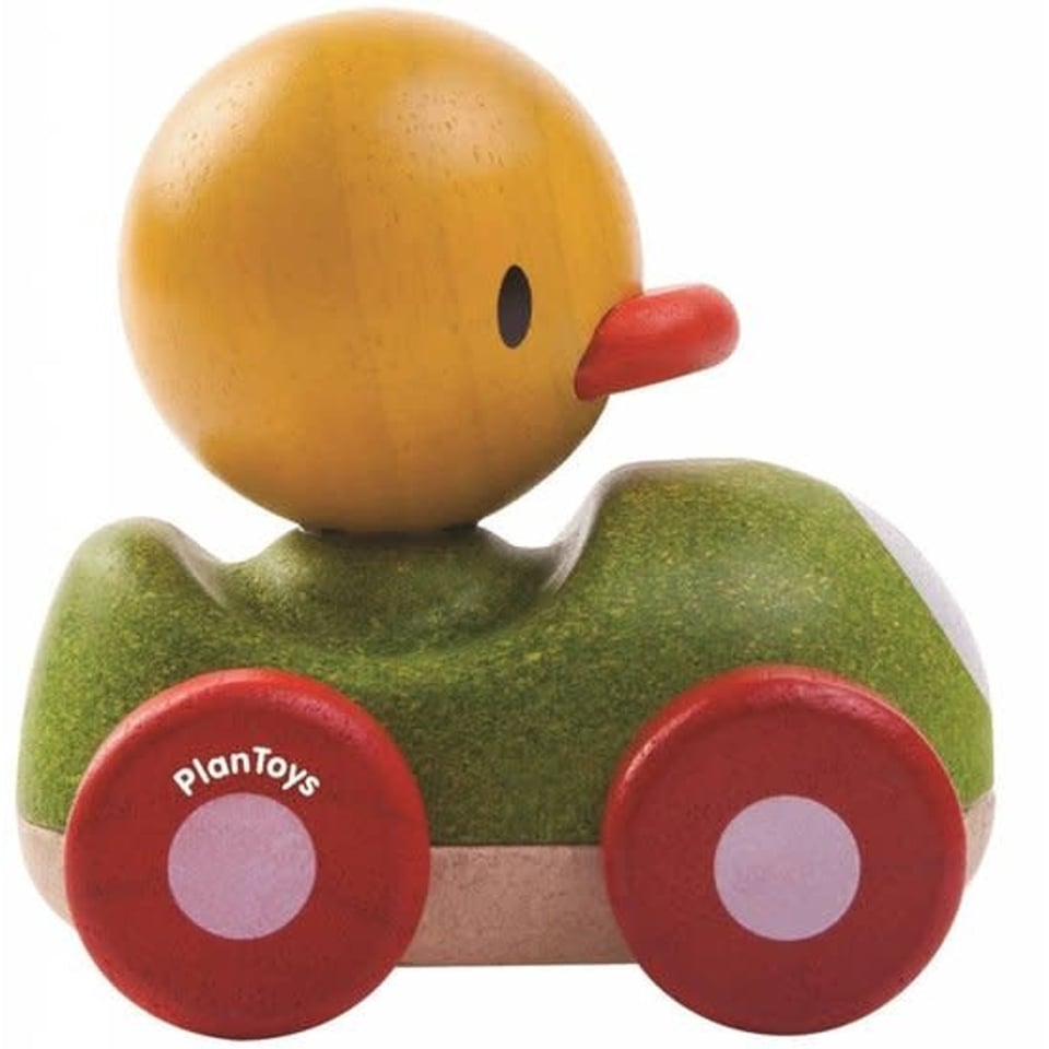 Plan Toys Grijpfiguur Duck Racer 1+
