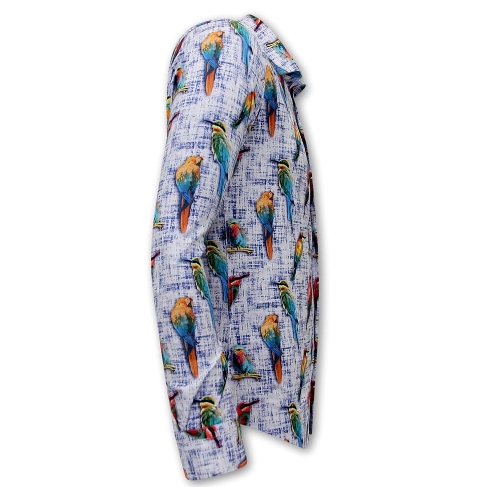 Overhemd Met Vogelprint - 3122 - Blauw