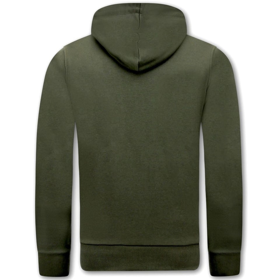 Hoodie Heren Print - Loaded Gun - Groen