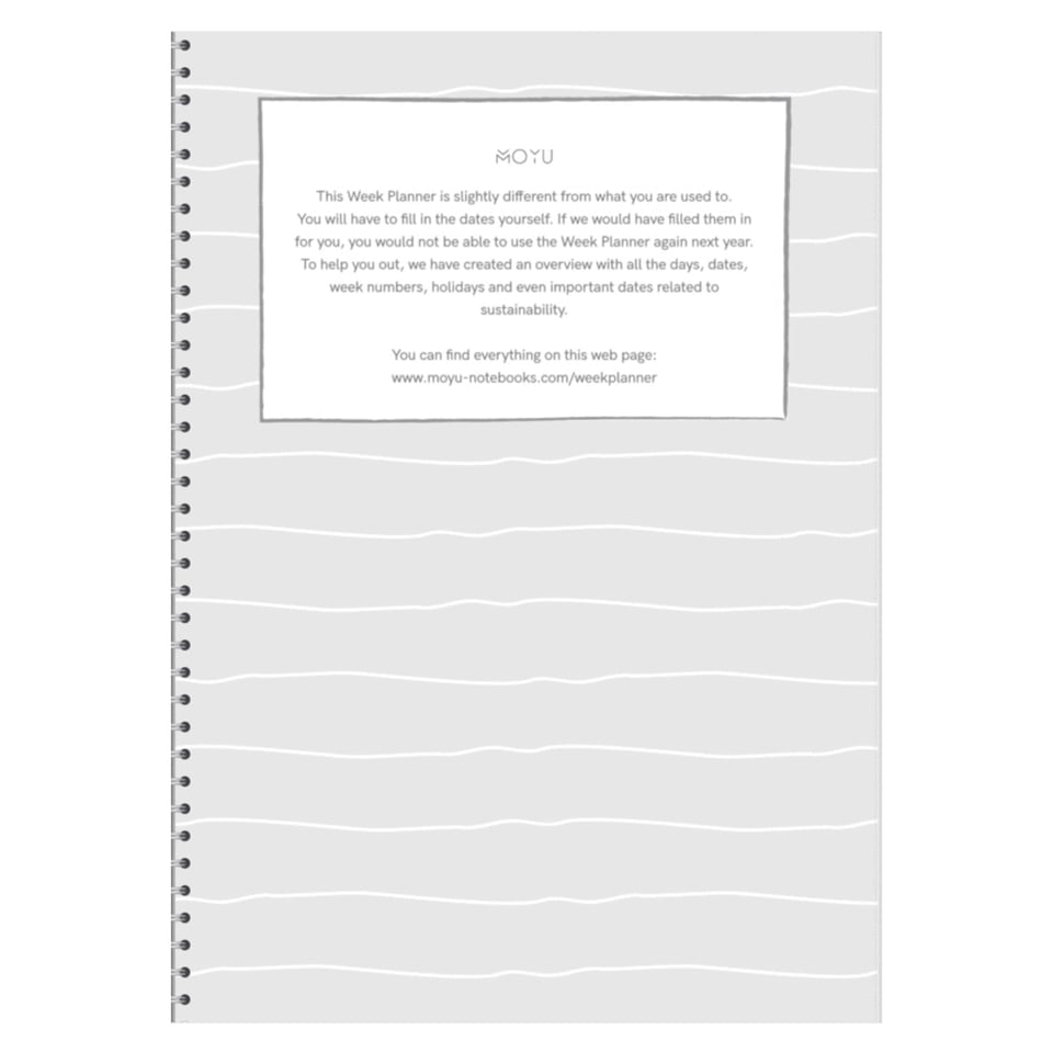 MOYU Uitwisbaar Steenpapier The Week Planner Dennis Storm A5